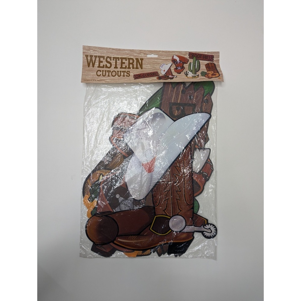 Vintage 1981 Beistle 16" Western Cutouts 6ct. Party Decoration ORIGINAL SEALED